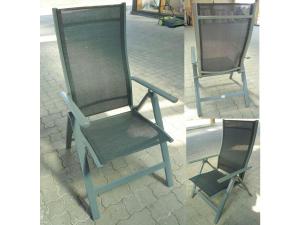 GREEN LOUNGE folding armchair aluminum textile incl. Headrest